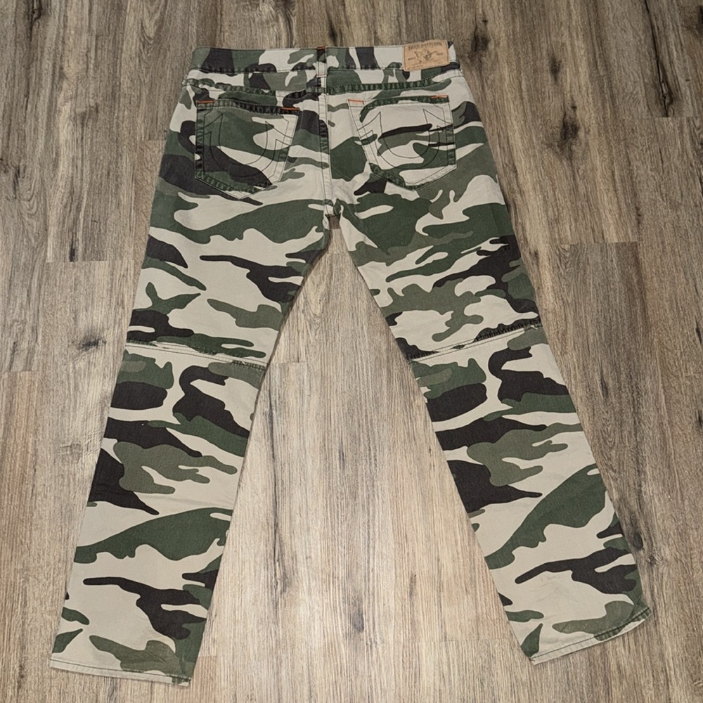 Men’s TRUE RELEGION Camouflage skinny moto Cargo Pants Size 40 - Picture 2 of 4